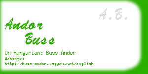 andor buss business card